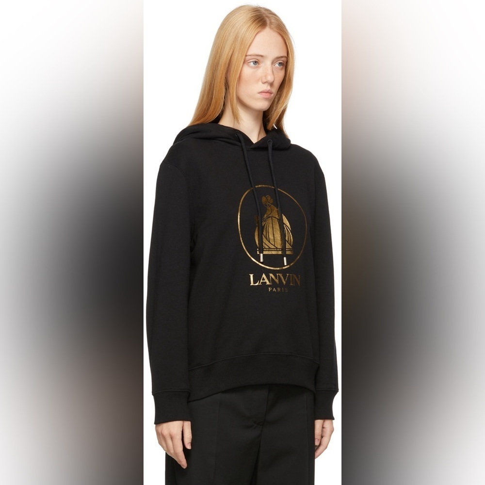 ๐ NWT LANVIN 100% cotton black mother & child pull over hoodie small - Picture 2 of 15
